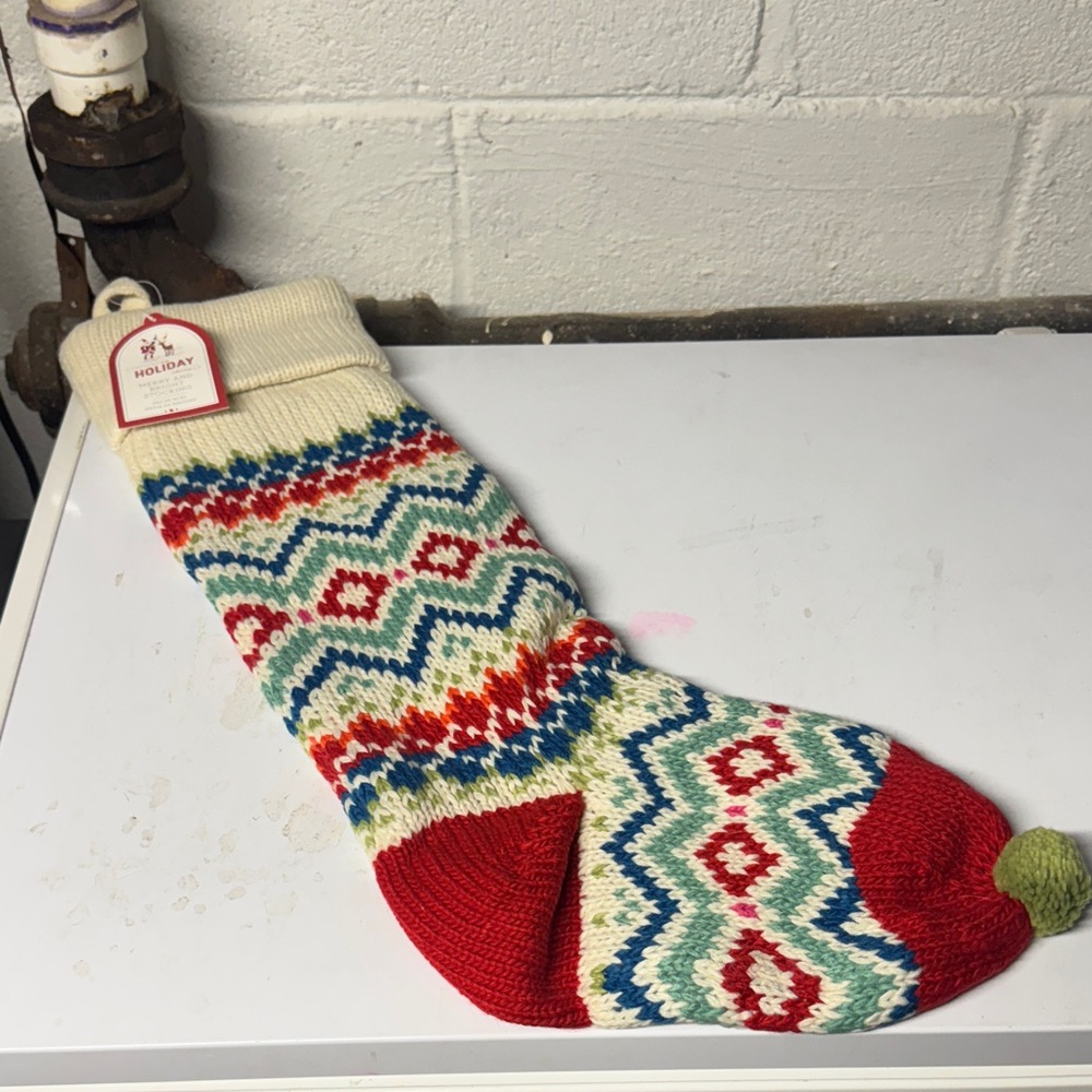 Pottery Barn Kids Festive Knit stocking